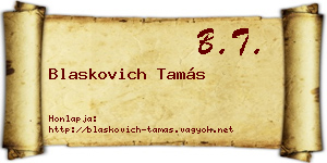 Blaskovich Tamás névjegykártya
