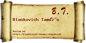 Blaskovich Tamás névjegykártya