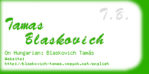 tamas blaskovich business card